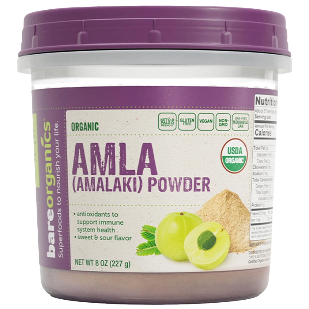 BareOrganics Amla, Indian Gooseberry & Superfood Powder, Nahrungsergänzungsmittel, 8 Oz