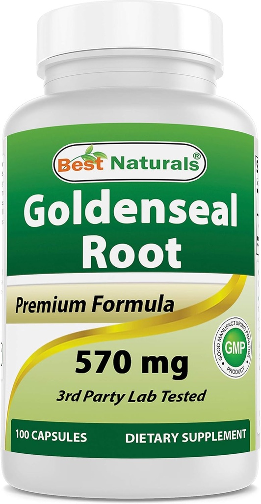 Best Naturals Goldenseal Root 570 mg (Non-GMO) 100 Capsules
