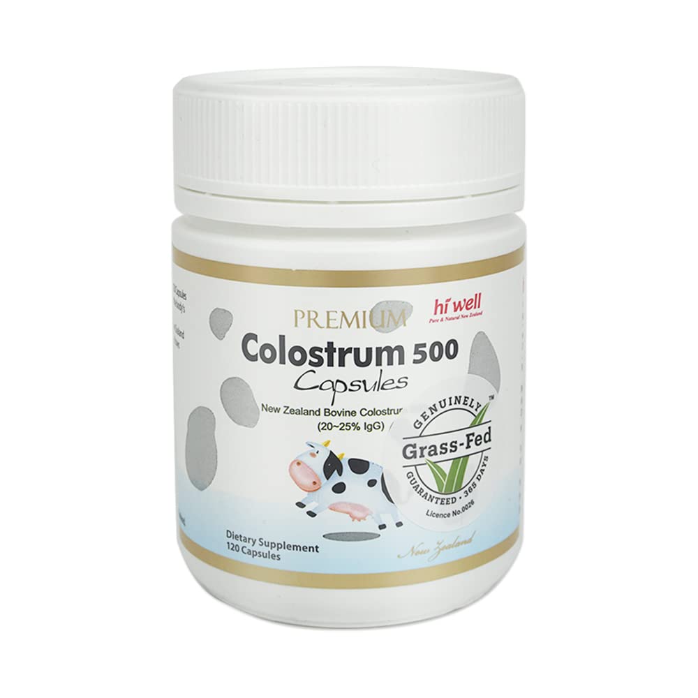 Hi Well Premium 100% puro Nuova Zelanda Bovine Grass-Fed Colostrum 500 120 capsule