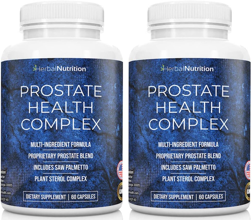 Prostate Health Supplement for Men A Complex with Saw Palmetto Multi-Ingredient Formula, 30 Synergistic Vitamins & Herbs to Support Prostate and Urinary Tract Health, Two Bottle Pack 40 Day Supply!