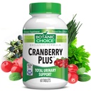 Botanische Wahl Cranberry Plus Total Urinary Support - Urinary Tract Gesundheit für Frauen und Männer mit Cranberry Konzentrat, Uva Ursi, Buchu, Calcium - 60 Tabletten