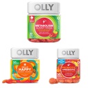OLLY Metabolism Gummy Ringe, Apfel Apfel Apfelessig, Vitamin B12, Chrom, Energie und Verdauungsgesundheit, Kaubare Ergänzung, Apfel Geschmack - 30 Count und OLLY Hallo Glückliche Gummy Worms, Mood Balance Unterstützung, Vitamin D, Safran, Erwachsene Kaubare Ergänzung, Tropical Zing - 60 Count