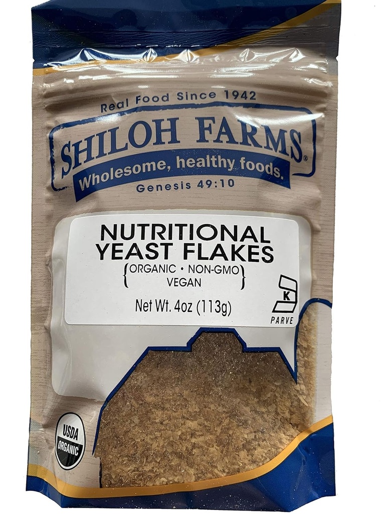 Shiloh Farms Organic Nutritional Yeast Flakes - 4 Ounce Bag - Proteine Vegan - A GREAT ADDITION TO your PLANT-BASED DIET