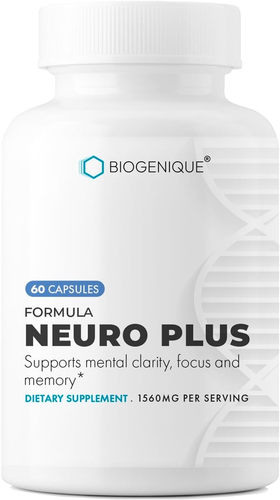 Neuro Plus Formel, Brain Boosting & Focus Vitamin Supplement - Verbessern Sie Gedächtnis, Fokus & Mental Clarity 60 Kapseln - Made in USA - Non-GMO, Gluten Free