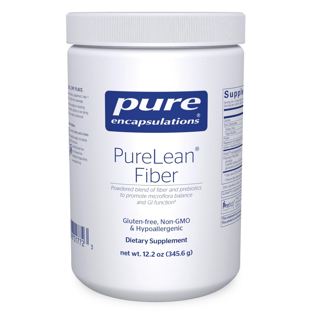 Pure Encapsulations PureLean Fiber | Miscela in polvere di fibre e probiotici solubili e insolubili per promuovere l'equilibrio Microflora e la funzione GI* | 12.2 Ounces*