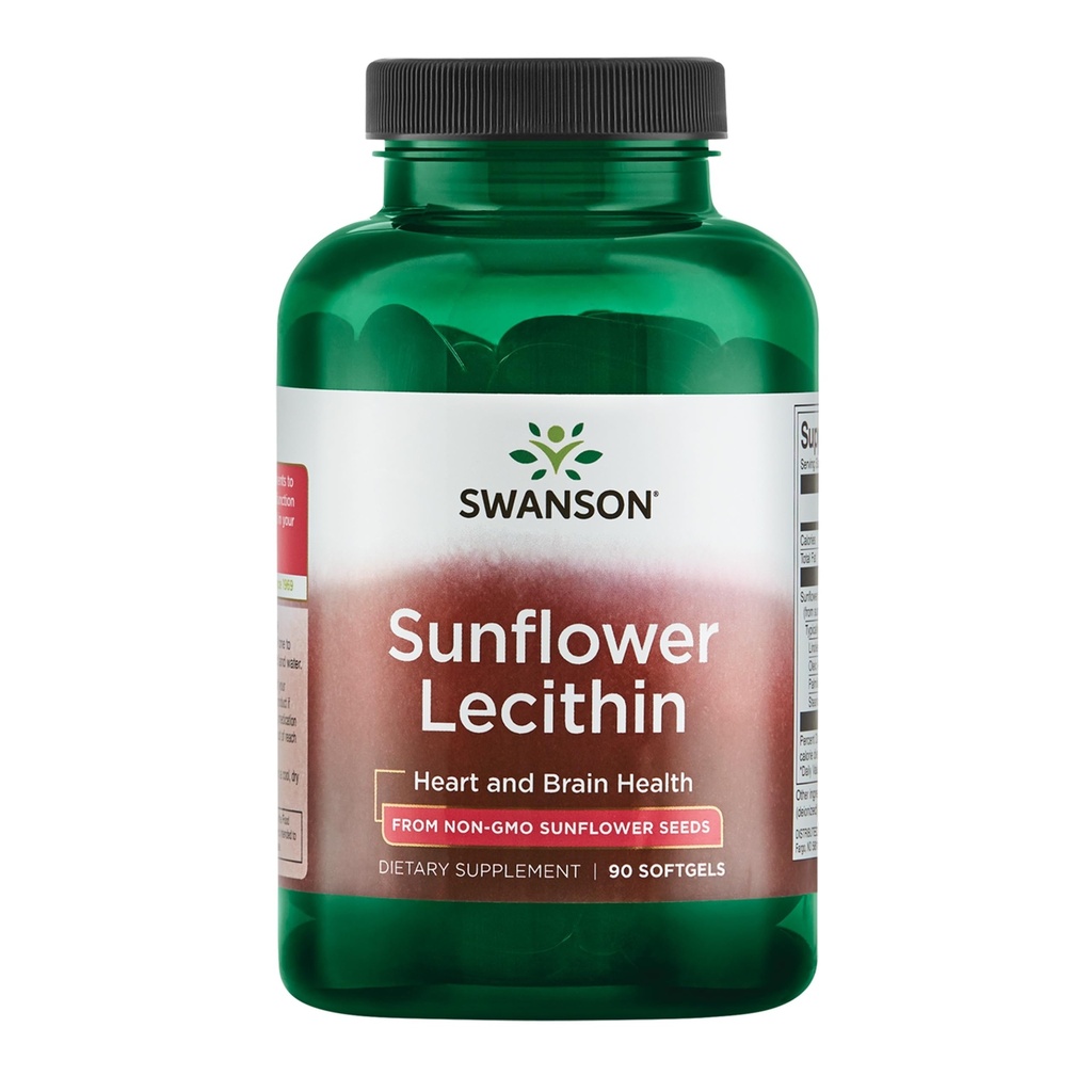 Lecitina di girasole di Swanson - Integratore di erbe Promuovere la funzione sana del cervello - Formula naturale che supporta la salute del cuore & equilibrio lipidico sano - (90 Softgels, 1200mg ogni)