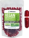 XPRS Nutra Size 00 Empty Capsules - 100 Count Empty Vegan Capsule - Pillole Vuoto Vegetariano - DIY Capsule Vegetali Filling- Veggie Pill Caps (Clear Red)