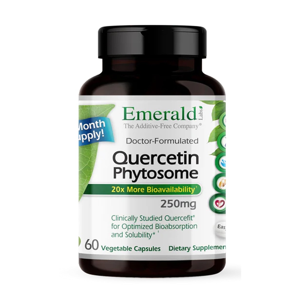 EMERALD LABS Quercetin Phytosome - Quercetin Complex for Immune Support - Vegan & Gluten-Free - 60 Gemüsekapseln