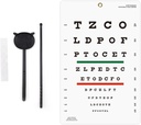 Augendiagramm Snellen Augendiagramm WanddiagrammSnellen 10feet Diagramme für Augenexamen Auge mit Fixieraufkleber 9 X 14 Zoll mit Eye-Occluder und Pointer 4 Fixation Patches