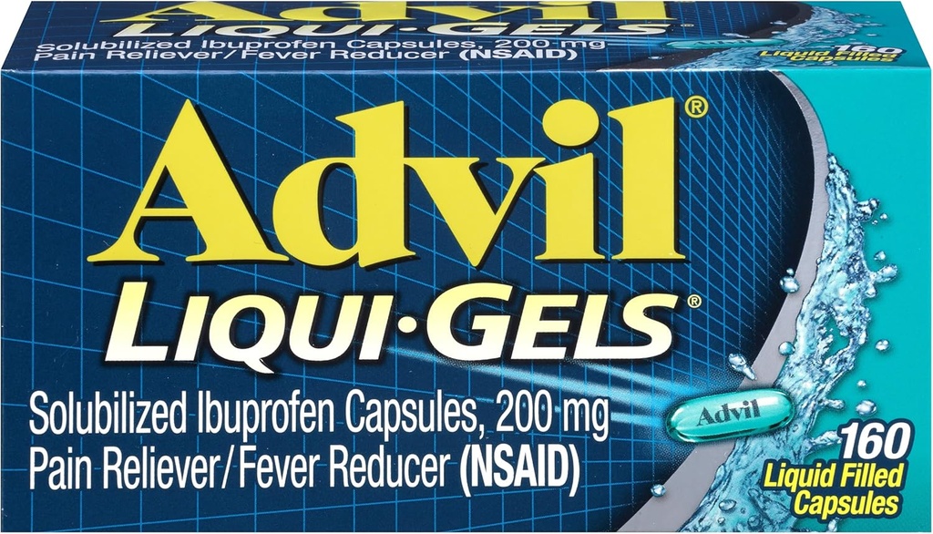 Advil Liqui-Gels Liquid Filled Capsules, 200 mg - 160 ct, Pack of 2