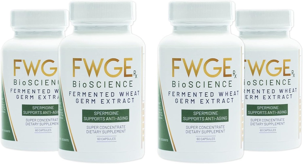Spermidin Langlebigkeit und zelluläre Gesundheit - Fermented Wheat Germ Extract, Autophagy Inducer, Holistic, Non-GMO, Glutenfrei, Zuckerfrei, Vegan, Antioxidant, Natürlich, 240 Kapseln (4 Flaschen)