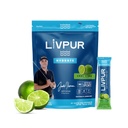 LivPur Mélange de boissons électrolytes, poudre d'hydratation instantanée avec vitamine C, B6, B12 et acides aminés essentiels pour le soutien musculaire et la santé immunitaire, essentiels de sport, goût de chaux fraîche, 15 Stick Packs