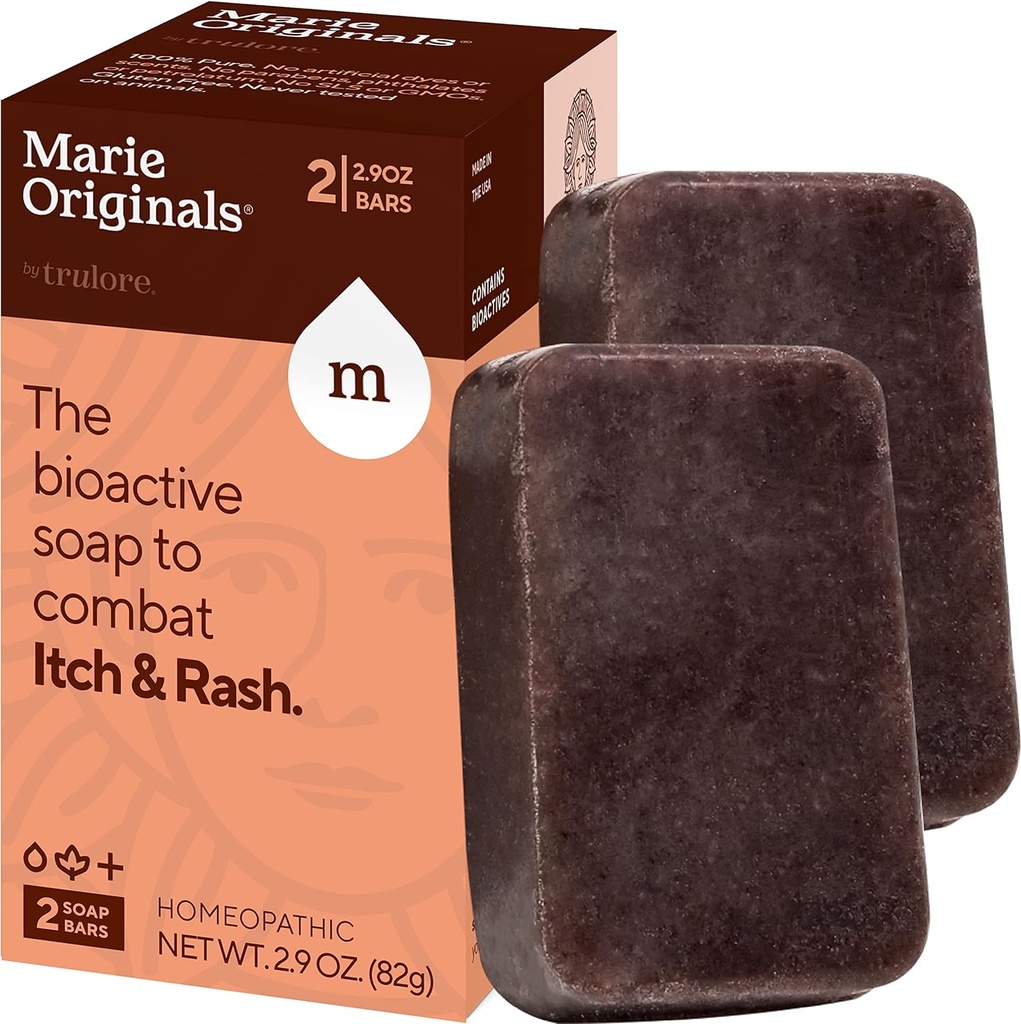 Marie Originals Itch Relief Seifenkörper Wash Bar - All Natural Instant Relief von Insektenstichen, Chicken Pox, Chigger und andere Hautreizungen ie. Anti- Itch Calming Seife (2 Pack)