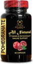 Estratto di melograno - Integratore di polifenoli di estratto di melograno, Supporto misto, Antiossidante, Integratore di estratto di semi di melograno, Booster immunitario - 1 Bottiglia 60 capsule