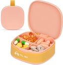 Naturetouch Pill Organizer, 4 volte al giorno Portable Pill Box, Food Grade Daily Pill Case for Women and Men Holding Vitamin, Medicina, Integratori, Rosa