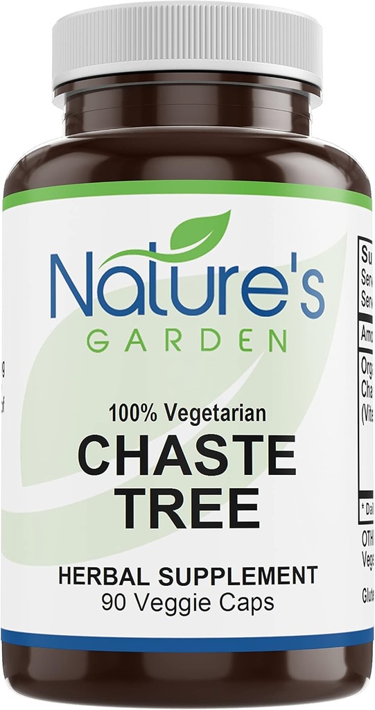 NATURE's GARDEN ESSENTIALS Chaste Tree - 90 Caps Veggie con 400mg Organic Chasteberry