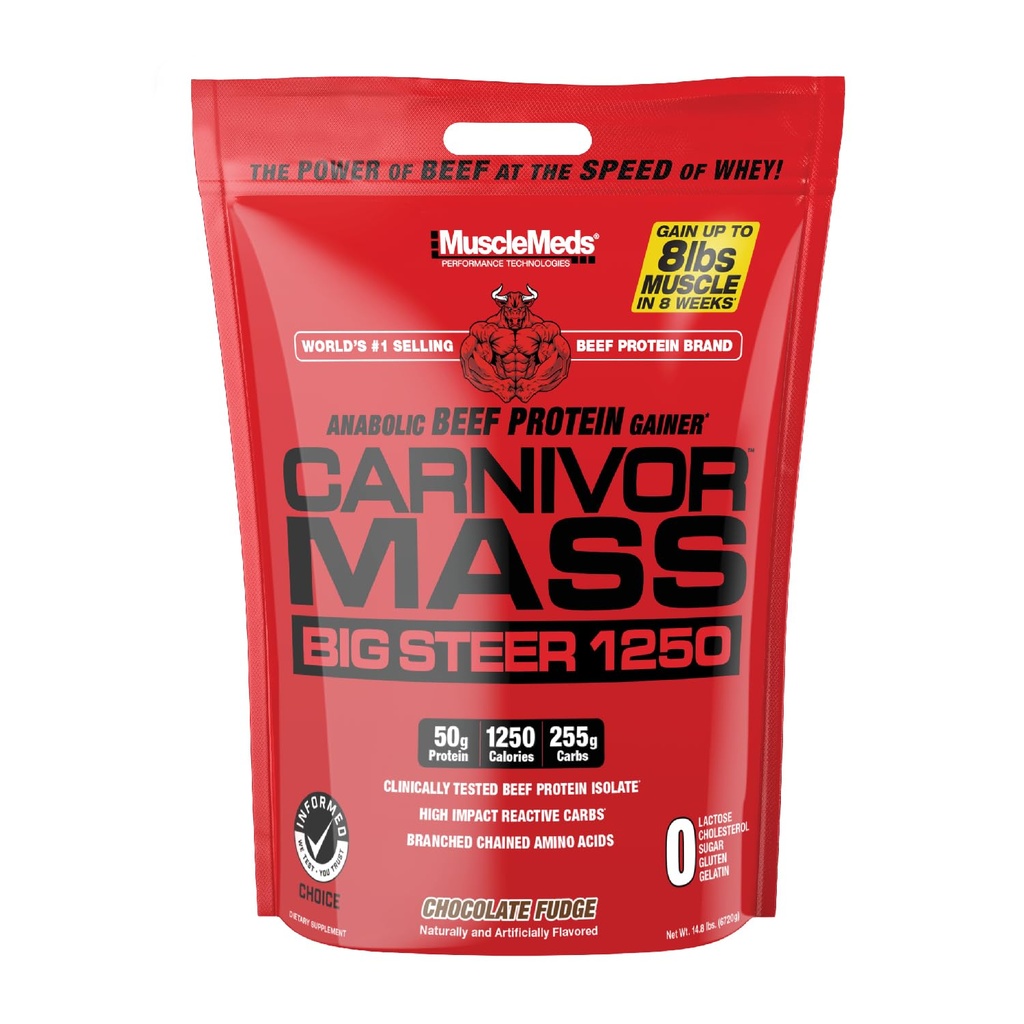 MuscleMeds Carnivor Maß Schokolade Big Steer 1250, 15 Lb (Packaging Mai Vary)