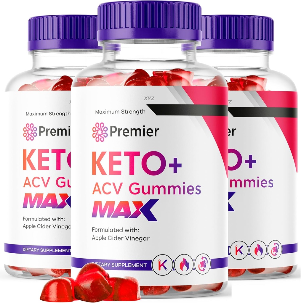 Montty (3 Pack) Premier Keto MAX Gummies - PremierKeto ACV Gummies, Premier ACV Keto MAX Gummies, Premier Aceto di Sidro di Mela Keto MAX Gummy, 180 Gummies per 90 giorni