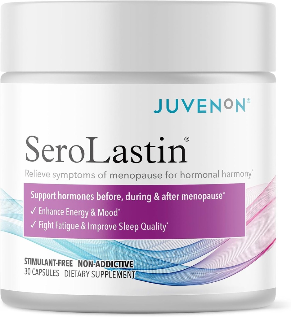 Juvenon Menopause Supplementi per il supporto del mood delle donne, il sollievo dei flash caldi, il supporto peri-menopausal, l'equilibrio dell'ormone, promuove la calma, l'energia, la chiarezza, il sonno, il supplemento naturale di erbe, (30 capsule)
