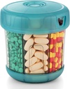 Extra Large organisateur de supplément avec XL 7 grands compartiments, TPU Soft Crid Facile à charger et à utiliser Distributeur de pilules, 1 mois Jumbo Vitamine Holder