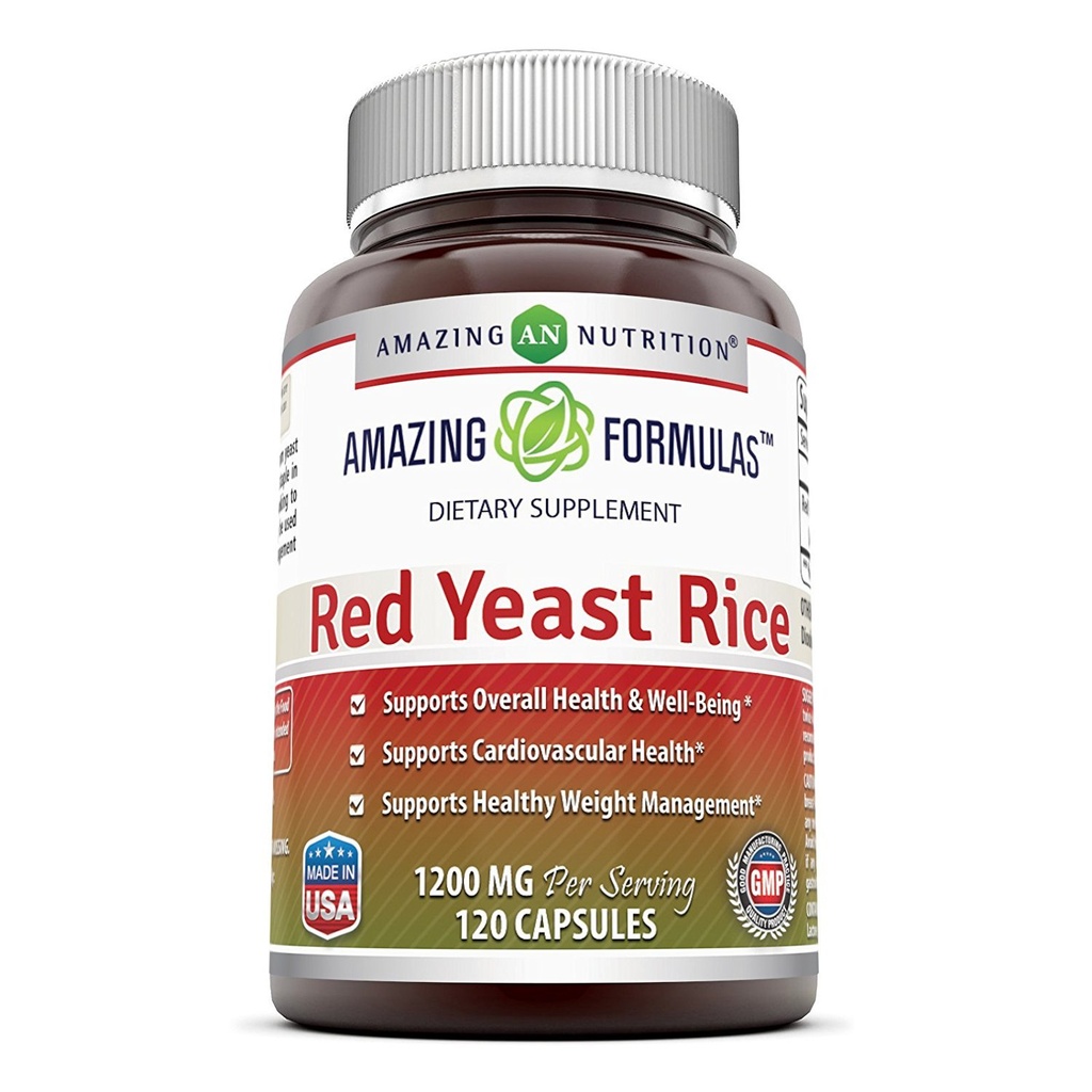 Erstaunliche Formeln Red Yeast Rice 1200mg Pro Servierkapseln Ergänzung | Non-GMO | Gluten Free | Made in USA (1 Pack, 120 Count)