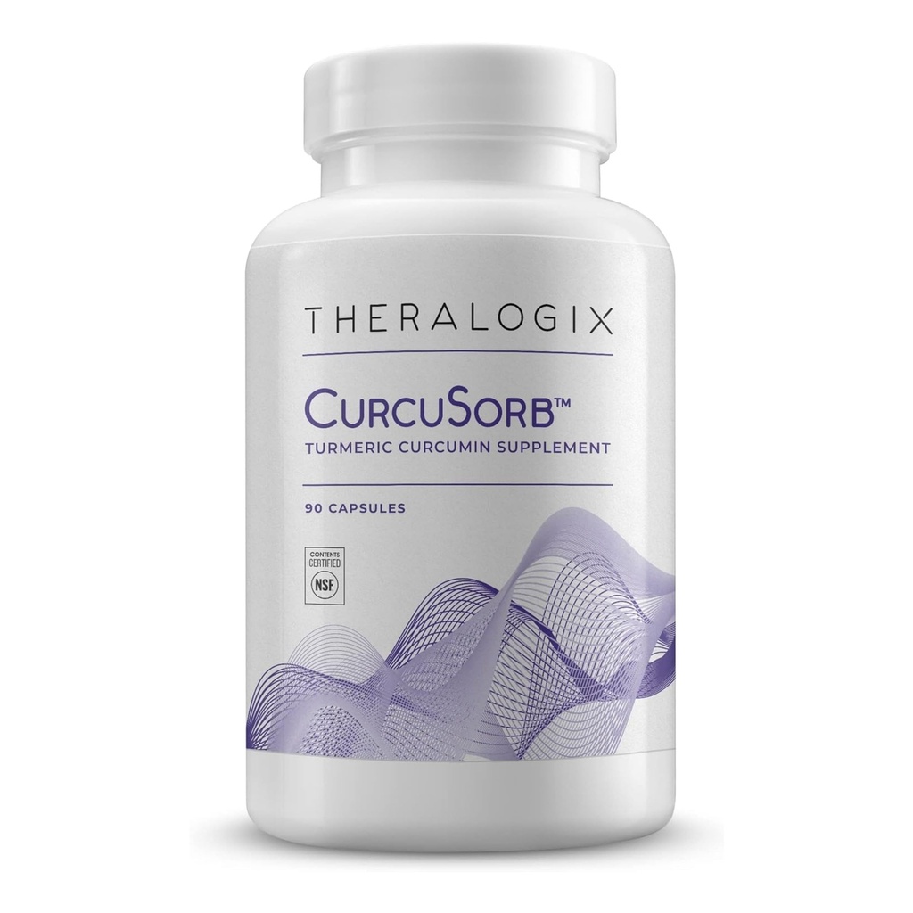Theralogix CurcuSorb Turmeric Curcumin Supplement - 90-Day Supply - High-Absorption Kurkuma Curcumin - unterstützt Gehirn, Herz, Immune & Gelenke Gesundheit - Aids Healthy Aging - NSF Certified - 90 Kapseln