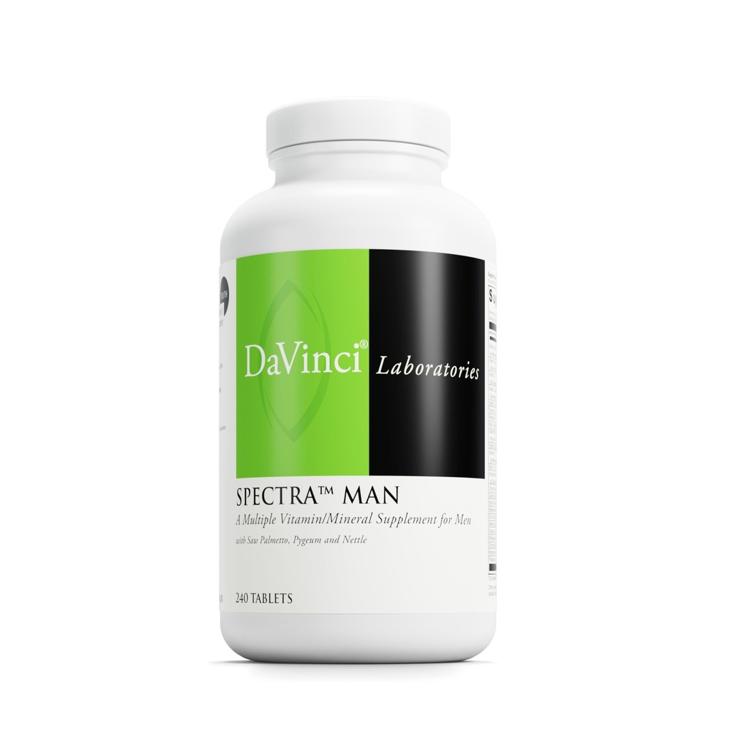 DAVINCI Labs Spectra Man - Integratore alimentare per supportare la funzione del sistema immunitario e le esigenze uniche degli uomini - con vitamine, minerali, aminoacidi, erbe, enzimi digestivi e acidi grassi - 240 compresse