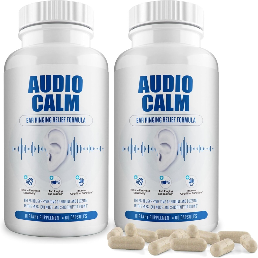 Audio Calm - Tinnitus Relief Supplement | Natürliche Stop Tinnitus Lösung - lindert Ohrring, Buzzing, Klicken | 60 Kapseln (2)