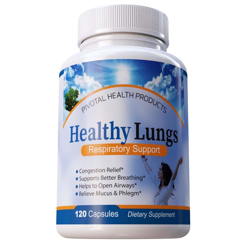 Gesunde Lunge 120 Kapseln - Verbesserung der Lung-Funktion, Atmen besser, Stoppen Sie Mucus, Phlegm und Allergien schnell. Holen Sie sich Relief schnell mit gesunden Lunge ein All Natural Lung Health Supplement