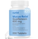 Curist Guaifenesin 600 mg Extended Release Tablets (200 compresse senza dita) - Expectorant Mucus Relief, Guaifenesin Generico 600 mg, (Bulk Pack)