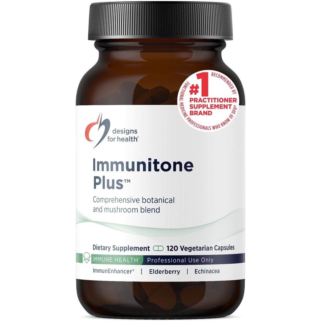Designs für Health Herbal Immune Support mit Pilzen, Echinacea, Grünem Tee, Astragalus + Holunderbeere - Immuniton Plus Pillen - Non-GMO Supplement (120 Kapseln)