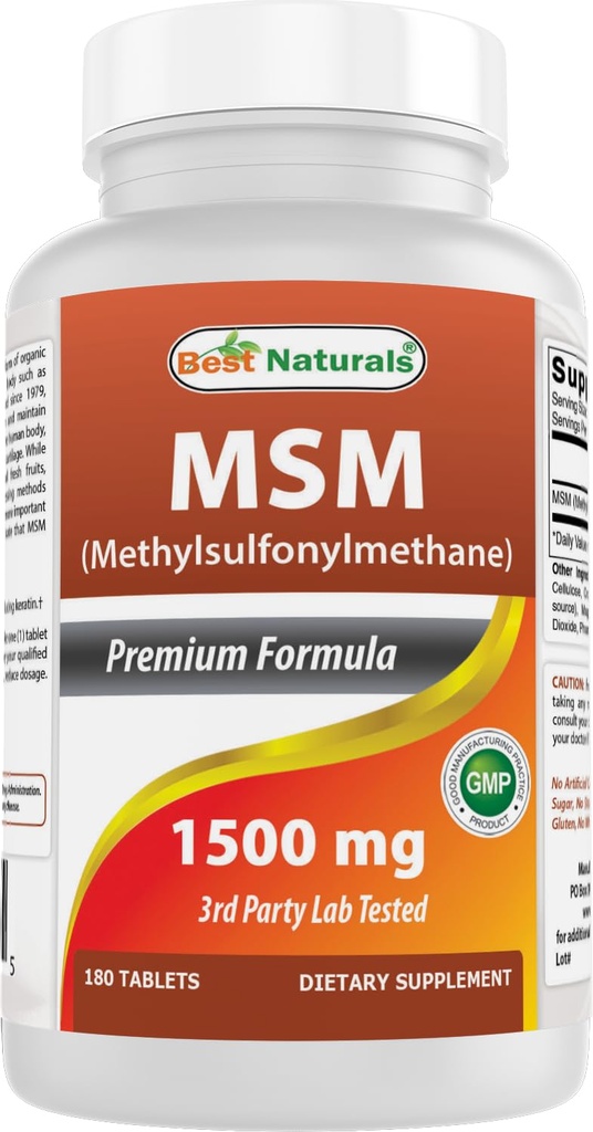 Migliori naturali MSM 1500 mg 180 compresse