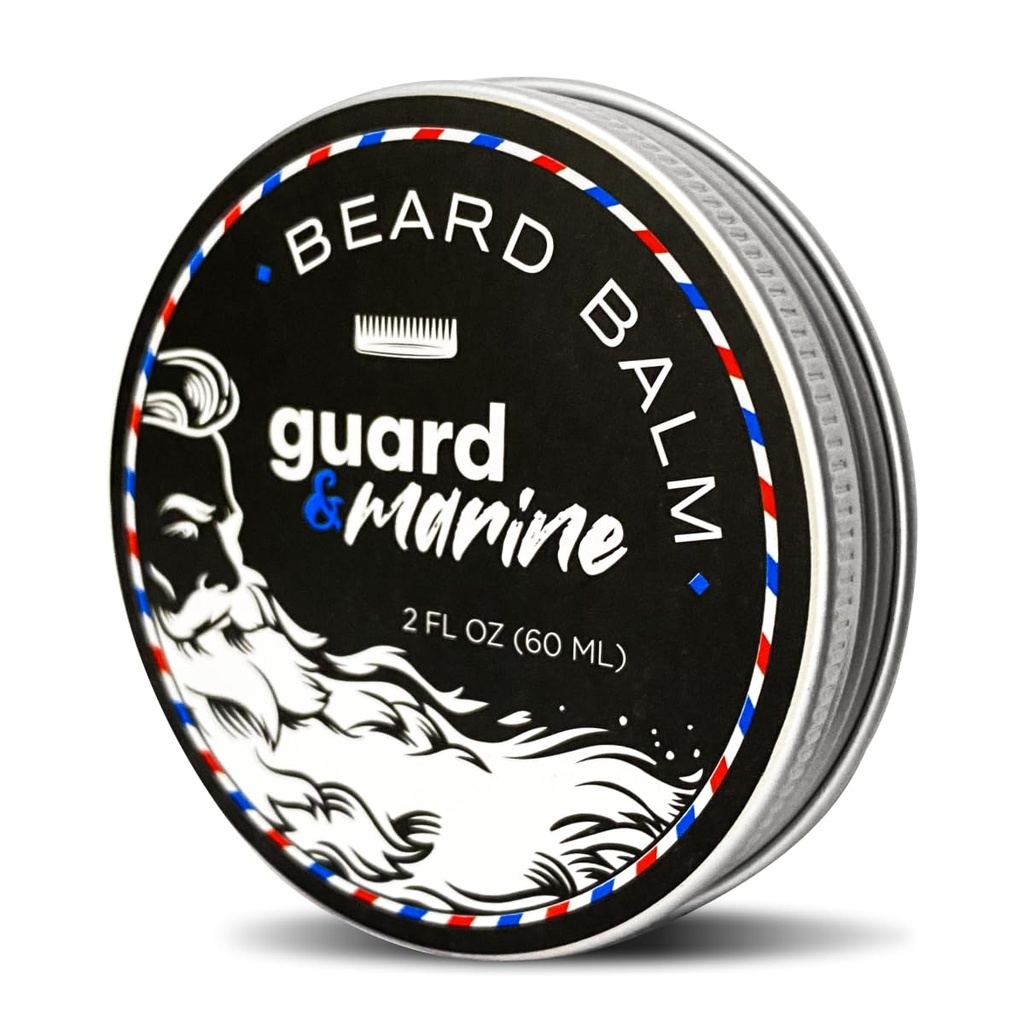 GUARD&MARINE Beard Growth Balm - 2 oz. Formula naturale efficace con biotina per la cura dei Beard & Mustache, idratazione e stiratura, condizionatore del cuscinetto e idratante per gli uomini