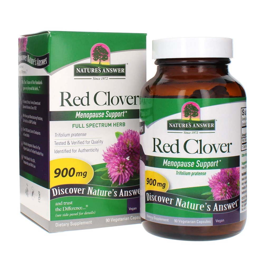Risposta della natura Clover rosso Trifolium Pratense Spettro completo Herb Natural Vegetariano Vegan Integratori alimentari ad alta resistenza Ideale per Menopause (90 capsule)