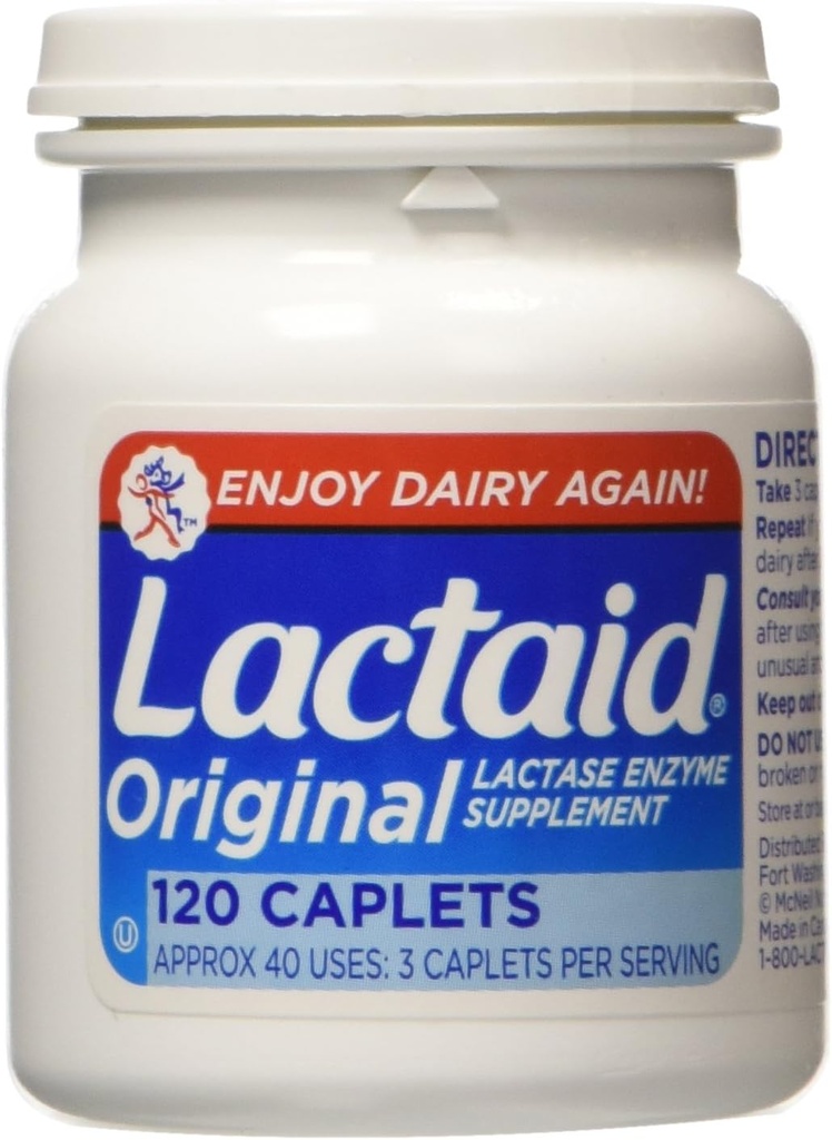 Lactaid Original Stärke Lactase Enzym Supplement, Caplets - 120 ea