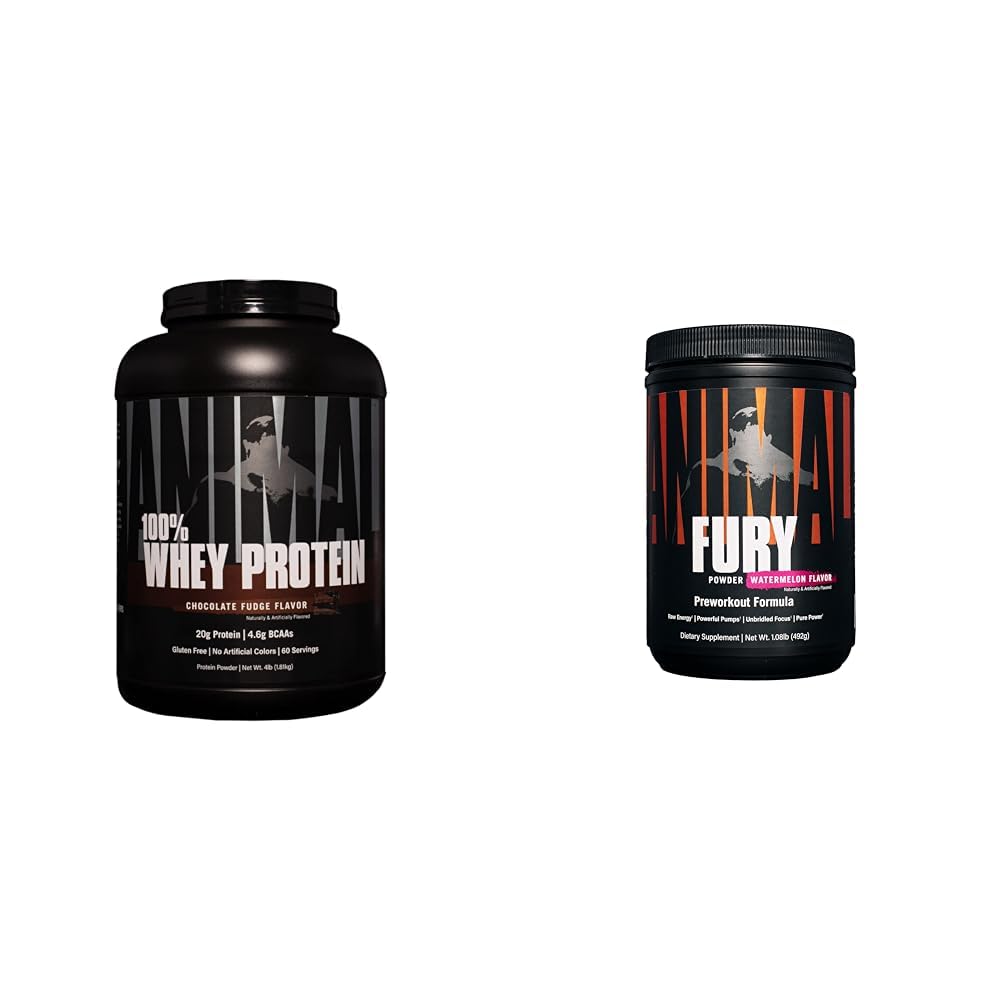 Animale 100% Whey Protein Powder – Whey Blend per pre- o post-allenamento, Recovery & Fury Pre Workout Powder Supplement per energia e messa a fuoco 5g BCAA 350mg Caffeina Nitric Oxide