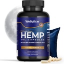 WELLUTION Hemp Oil Capsules - 120 Count - Stress & Sleep Support with Ashwagandha & Melatonin - Made in Italy