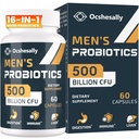 Probiotici per gli uomini, 500 miliardi di CFU & 12 Strains Probiotici per gli uomini, con Turmerico, Mirtillo, Goji - Probiotici per la salute digestiva, Gut, Immune & Bloating, Prostate & Urinary Tract Health, 60 capsule
