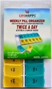 Extra Large Daily Pill Box -Weekly Pill Organizer with 7 Day AM/PM Twice a Day Storage Case with Detachable Travel compartiments for Vitamines, Suppléments and Medicines by Lifehapps