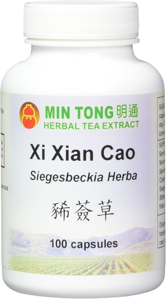 100 * 500mg Caps of Siegesbeckia Herba Xi Xian Cao Concentrato Estratto / Bottiglia, Prendere 2-4 pillole, Tre volte al giorno da Bio Essence