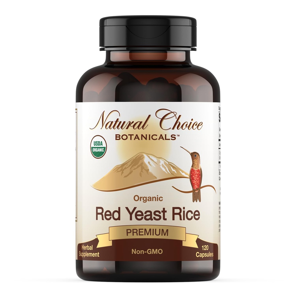 Supplément de riz de levure rouge biologique certifié - 120 capsules, 2 mois d'approvisionnement