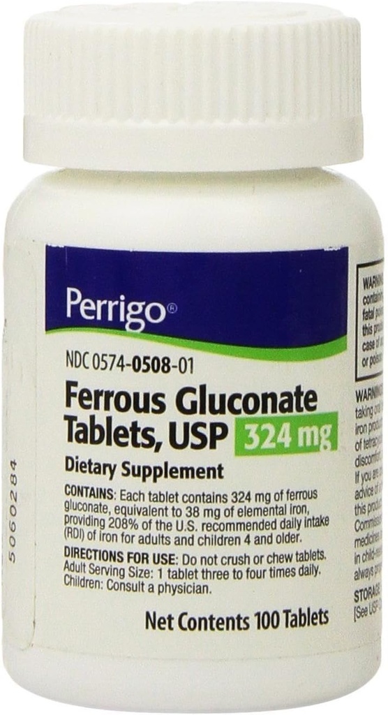 GLUCONATE de fer 324MG PADD 100TB Paddock Laboratories INC
