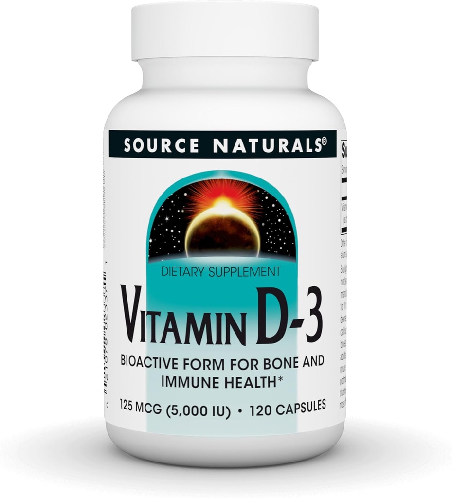Source Naturals Vitamin D-3 Bioactive Form for Bone & Immune Health* 5000 iu - 120 Capsules