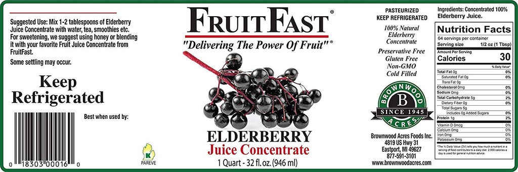 Concentré de jus de mûrier pur à 100% (32 fl. oz. - Pack de 4) par FruitFast - Brownwood Acres.
