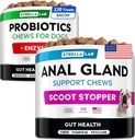 Probiotics + Anal Gland Support Dogs Bundle - Verdauungsenzyme & Präbiotika - Allergie, Durchfall, Verstopfung & Scoot Behandlung - Faserergänzung für Verdauung, Gut Health & Immunität - Made in USA