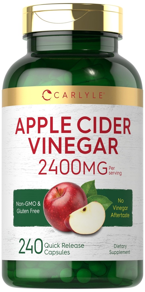 Carlyle Apple Cider Essig Kapseln | 2400mg | 240 Count | Non-GMO, Gluten kostenlose Ergänzung