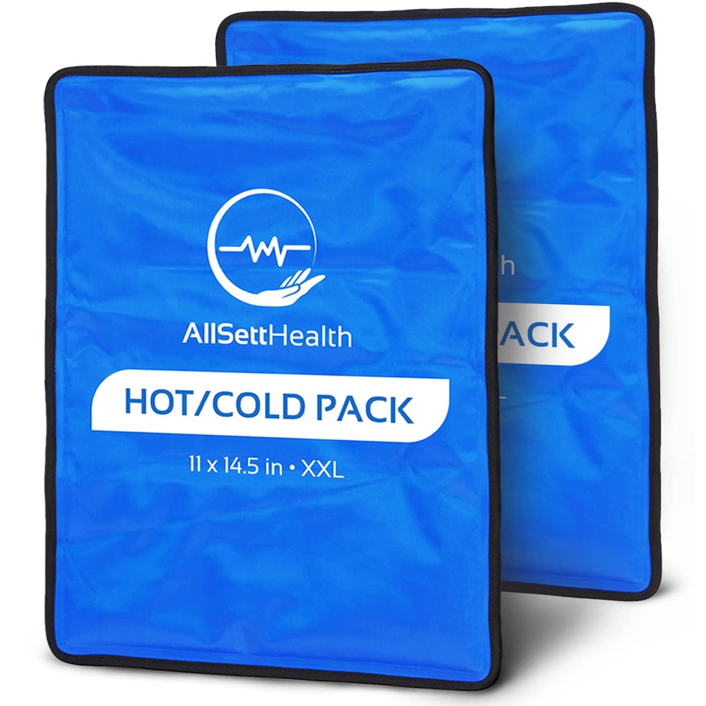 Reusable Ice Packs for Injuries Reusable | 11" x 14.5" - 2 Pack XL | Hot & Cold Pack | Large Ice Pack for Back Pain Relief, Flexible When Frozen | Cold Compress for Back, Knee, and Shoulder Injuries