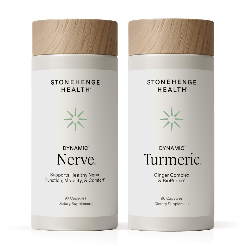 Stonehenge Health Dynamic Nerve + Dynamic Turmeric Bundle ergänzt Komfort, Tingling, Numbness, Brennen