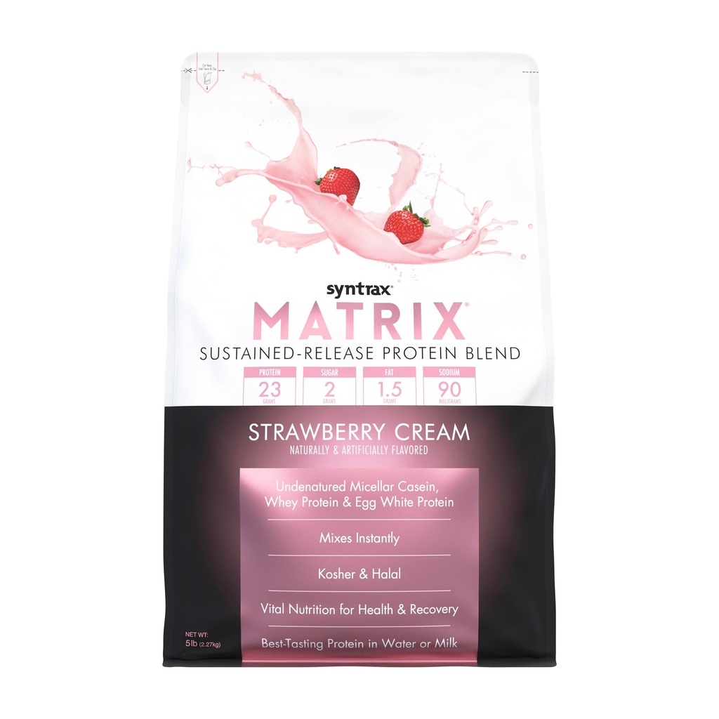 Sintrax Nutrition Matrix - Sustain-Release Protein Blend, Crema Fragola 5 lbs.