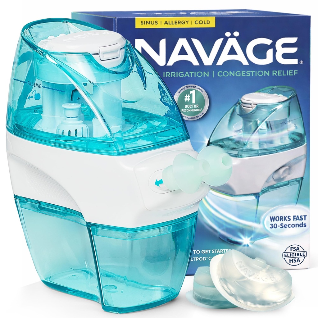 Navage Starter Bundle - Nasal Bewässerungssystem - Saline Nasal Rinse Kit mit 1 Navage Nose Cleaner und 30 Salz Pods